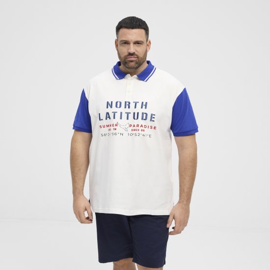 North Latitude Polo Short Sleeve Blue And White - Polo-shirts für herren - Polo-Shirts für Herren in großen Größen