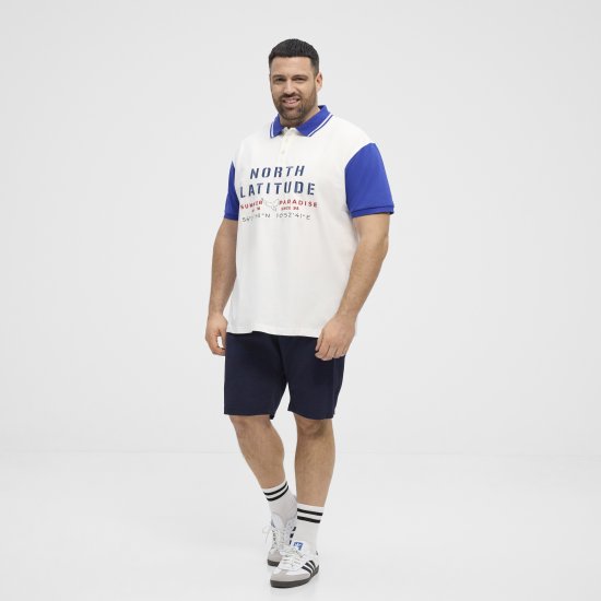 North Latitude Polo Short Sleeve Blue And White - Polo-shirts für herren - Polo-Shirts für Herren in großen Größen