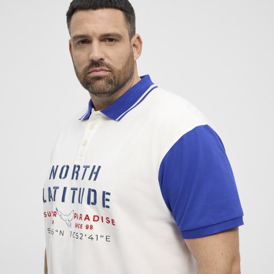 North Latitude Polo Short Sleeve Blue And White - Polo-shirts für herren - Polo-Shirts für Herren in großen Größen
