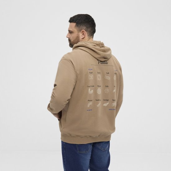 North Latitude Hoodie with Zipper Dark Sand - Herren-sweater und -hoodies - Herren-Sweater und -Hoodies in großen Größen