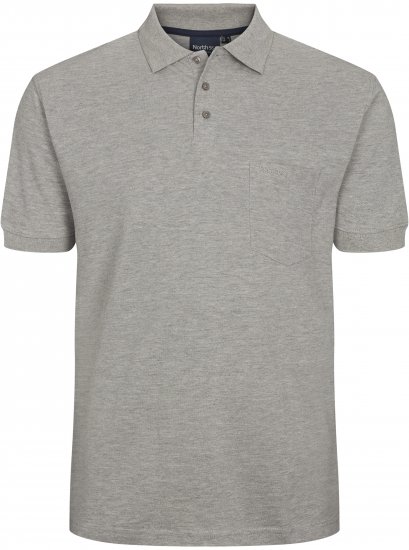 North Latitude Polo Short Sleeve Grey TALL - HERRENBEKLEIDUNG MT-6XLT - Langgrößen für Herren