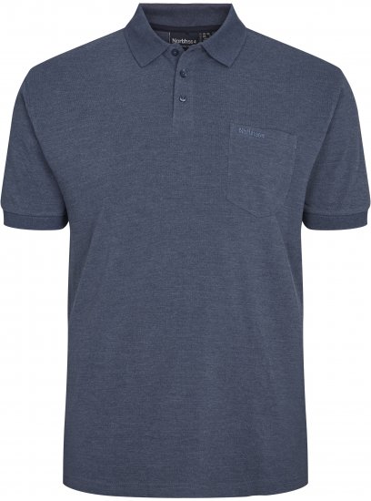 North Latitude Polo Short Sleeve Blue Melange TALL - HERRENBEKLEIDUNG MT-6XLT - Langgrößen für Herren