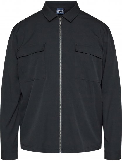 North Latitude 61106 Overshirt Im Anzugstil Mit Durchgehendem Reißverschluss Schwarz - Herren jacken - Herren Jacken in großen Größen