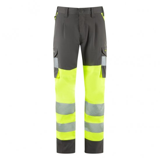 Leo Beckamoor Leo EcoViz Womens Stretch Cargo Trousers Yellow/Grey - Arbeitskleidung - Damen Workwear in großen Größen