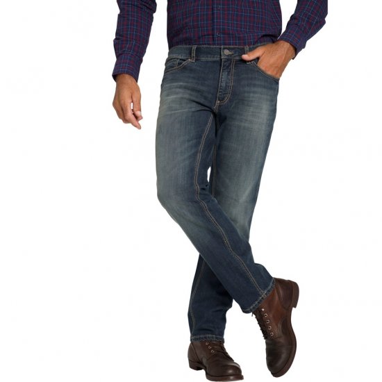 JP1880 Jeans Straight Fit Super Stretch Denim Used Blue - Herren-jeans & -hosen - Herren-Jeans & -Hosen in großen Größen