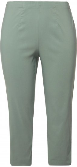 Ulla Popken Stretch Basic Bengaline Capri Pants Light Moss Green - Jeans & Hosen in Großen Größen – Plus Size Damenmode - 