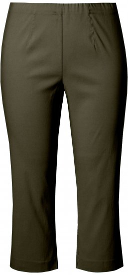 Ulla Popken Stretch Basic Bengaline Capri Pants Forest Forest Green - Jeans & Hosen in Großen Größen – Plus Size Damenmode - 