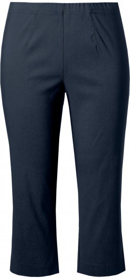 Ulla Popken Stretch Basic Bengaline Capri Pants Navy Blue - Jeans & Hosen in Großen Größen – Plus Size Damenmode - 