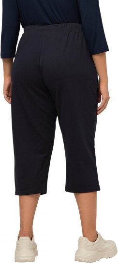 Ulla Popken Pull On Knit Elastic Waist Pocket Crop Pants Blue - Jeans & Hosen in Großen Größen – Plus Size Damenmode - 