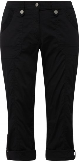 Ulla Popken Roll Tab Hem Stretch Cargo Pants Black - Jeans & Hosen in Großen Größen – Plus Size Damenmode - 