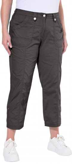Ulla Popken Roll Tab Hem Stretch Cargo Pants Grey - Jeans & Hosen in Großen Größen – Plus Size Damenmode - Jeans & Hosen, EU 42–70