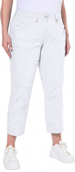 Ulla Popken Roll Tab Hem Stretch Cargo Pants White - Jeans & Hosen in Großen Größen – Plus Size Damenmode - Jeans & Hosen, EU 42–70