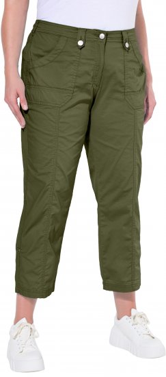 Ulla Popken Roll Tab Hem Stretch Cargo Pants Green - Jeans & Hosen in Großen Größen – Plus Size Damenmode - 