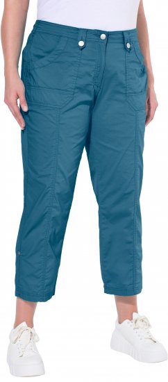 Ulla Popken Roll Tab Hem Stretch Cargo Pants Blue - Jeans & Hosen in Großen Größen – Plus Size Damenmode - 