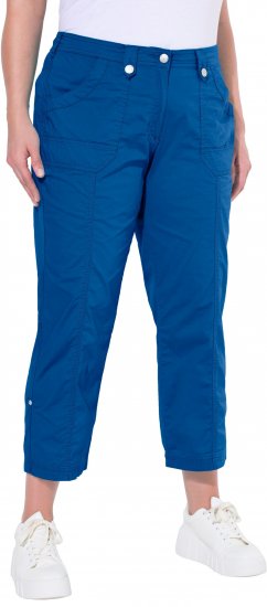 Ulla Popken Roll Tab Hem Stretch Cargo Pants Blue - Jeans & Hosen in Großen Größen – Plus Size Damenmode - 