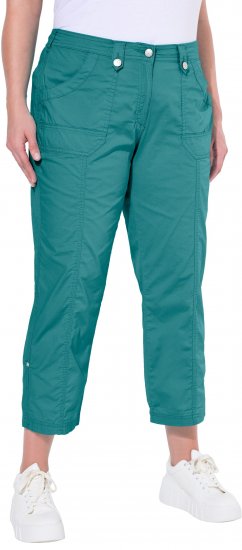 Ulla Popken Roll Tab Hem Stretch Cargo Pants Teal - Jeans & Hosen in Großen Größen – Plus Size Damenmode - Jeans & Hosen, EU 42–70