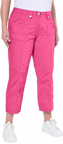Ulla Popken Roll Tab Hem Stretch Cargo Pants Pink - Jeans & Hosen in Großen Größen – Plus Size Damenmode - 