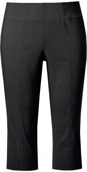 Ulla Popken Bengaline Elastic Waist Stretch Capri Pants Black - Jeans & Hosen in Großen Größen – Plus Size Damenmode - 