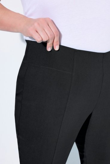 Ulla Popken Bengaline Elastic Waist Stretch Capri Pants Black - Stoffhosen - Weite Stoffhosen für Damen in großen Größen