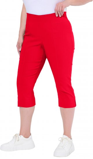Ulla Popken Bengaline Elastic Waist Stretch Capri Pants Red - Jeans & Hosen in Großen Größen – Plus Size Damenmode - Jeans & Hosen, EU 42–70