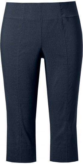 Ulla Popken Bengaline Elastic Waist Stretch Capri Pants Navy Blue - Jeans & Hosen in Großen Größen – Plus Size Damenmode - 