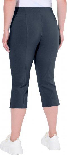Ulla Popken Bengaline Elastic Waist Stretch Capri Pants Navy Blue - Jeans & Hosen in Großen Größen – Plus Size Damenmode - 