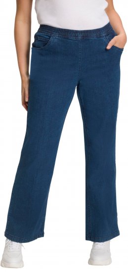 Ulla Popken Wide Leg Elastic Waist Mary Fit Marlene Stretch Jeans Denim Blue - Jeans & Hosen in Großen Größen – Plus Size Damenmode - Jeans & Hosen, EU 42–70