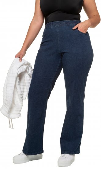 Ulla Popken Wide Leg Elastic Waist Mary Fit Marlene Stretch Jeans Denim Blue - Jeans & Hosen in Großen Größen – Plus Size Damenmode - Jeans & Hosen, EU 42–70