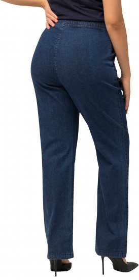 Ulla Popken Straight Leg Elastic Waist Mandy Fit Stretch Jeans Denim Blue - Jeans & Hosen in Großen Größen – Plus Size Damenmode - 