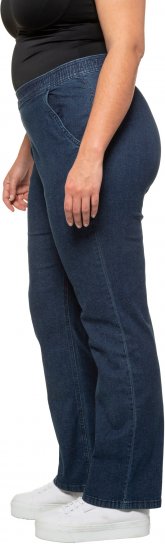 Ulla Popken Straight Leg Elastic Waist Mandy Fit Stretch Jeans Denim Blue - Jeans & Hosen in Großen Größen – Plus Size Damenmode - 