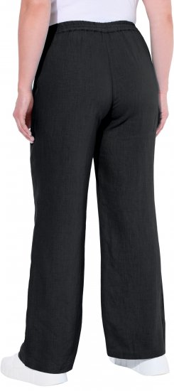 Ulla Popken Drawstring Elastic Waist Mary Fit Linen Pants Black - Jeans & Hosen in Großen Größen – Plus Size Damenmode - Jeans & Hosen, EU 42–70