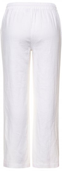 Ulla Popken Drawstring Elastic Waist Mary Fit Linen Pants Snow White - Jeans & Hosen in Großen Größen – Plus Size Damenmode - 