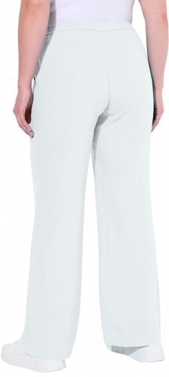 Ulla Popken Drawstring Elastic Waist Mary Fit Linen Pants Snow White - Jeans & Hosen in Großen Größen – Plus Size Damenmode - 