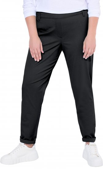 Ulla Popken Chino Elastic Waist Stretch Cotton Pants Black - Jeans & Hosen in Großen Größen – Plus Size Damenmode - Jeans & Hosen, EU 42–70