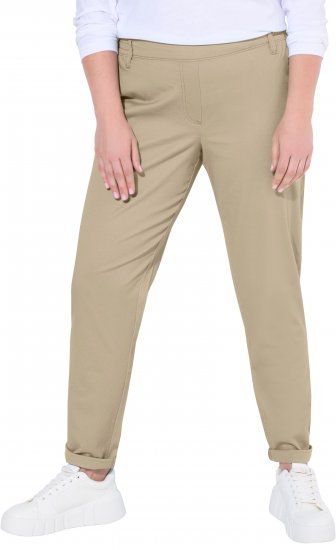 Ulla Popken Chino Elastic Waist Stretch Cotton Pants Brown - Jeans & Hosen in Großen Größen – Plus Size Damenmode - Jeans & Hosen, EU 42–70