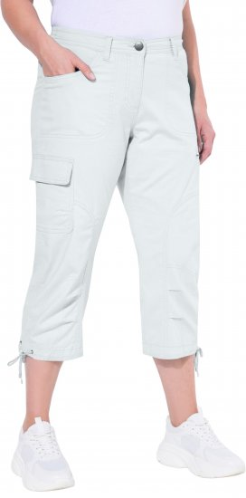 Ulla Popken Stretch Cotton Cargo Crop Pants Snow White - Jeans & Hosen in Großen Größen – Plus Size Damenmode - Jeans & Hosen, EU 42–70
