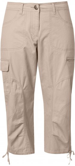 Ulla Popken Stretch Cotton Cargo Crop Pants Beige - Jeans & Hosen in Großen Größen – Plus Size Damenmode - Jeans & Hosen, EU 42–70