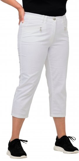 Ulla Popken Mony Stretch Capri Pants Snow White - Jeans & Hosen in Großen Größen – Plus Size Damenmode - Jeans & Hosen, EU 42–70