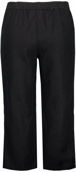 Ulla Popken Cool Linen Elastic Waist Capri Pants Black - Jeans & Hosen in Großen Größen – Plus Size Damenmode - Jeans & Hosen, EU 42–70