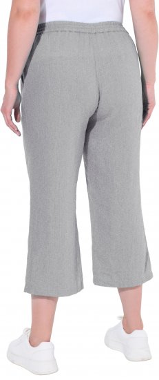 Ulla Popken Cool Linen Elastic Waist Capri Pants Light Grey Melange - Jeans & Hosen in Großen Größen – Plus Size Damenmode - Jeans & Hosen, EU 42–70