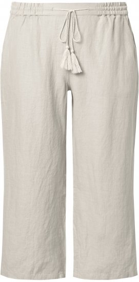Ulla Popken Cool Linen Elastic Waist Capri Pants Brown - Jeans & Hosen in Großen Größen – Plus Size Damenmode - Jeans & Hosen, EU 42–70