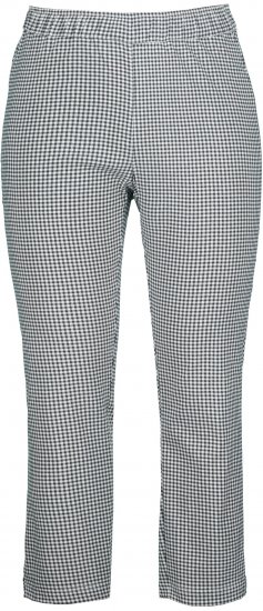 Ulla Popken Check Bengaline Slim Leg Sienna Fit Stretch Crop Pants Black - Jeans & Hosen in Großen Größen – Plus Size Damenmode - 