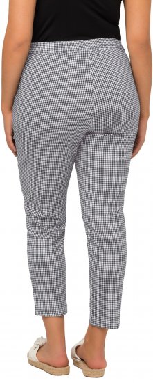Ulla Popken Check Bengaline Slim Leg Sienna Fit Stretch Crop Pants Black - Jeans & Hosen in Großen Größen – Plus Size Damenmode - 