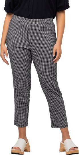 Ulla Popken Check Bengaline Slim Leg Sienna Fit Stretch Crop Pants Navy - Jeans & Hosen in Großen Größen – Plus Size Damenmode - Jeans & Hosen, EU 42–70