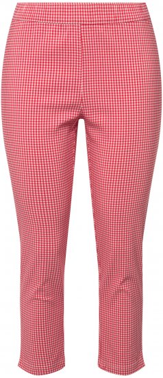 Ulla Popken Check Bengaline Slim Leg Sienna Fit Stretch Crop Pants Light Pink - Jeans & Hosen in Großen Größen – Plus Size Damenmode - 
