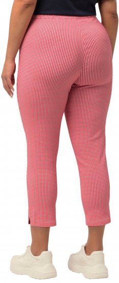 Ulla Popken Check Bengaline Slim Leg Sienna Fit Stretch Crop Pants Light Pink - Jeans & Hosen in Großen Größen – Plus Size Damenmode - 