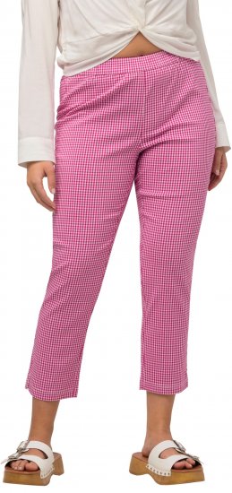Ulla Popken Check Bengaline Slim Leg Sienna Fit Stretch Crop Pants Pale Lilac - Jeans & Hosen in Großen Größen – Plus Size Damenmode - Jeans & Hosen, EU 42–70