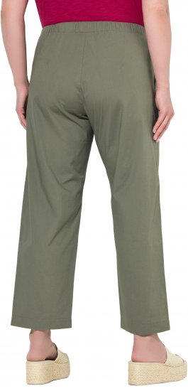 Ulla Popken Wide Leg Ruby Fit Stretch Chino Pants Green - Jeans & Hosen in Großen Größen – Plus Size Damenmode - Jeans & Hosen, EU 42–70
