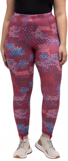 Ulla Popken Graphic Print Recycled Polyester Quick Dry Stretch Leggings Red - Jeans & Hosen in Großen Größen – Plus Size Damenmode - Jeans & Hosen, EU 42–70