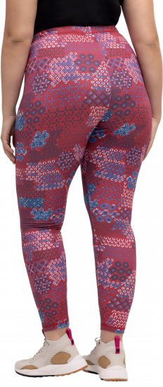 Ulla Popken Graphic Print Recycled Polyester Quick Dry Stretch Leggings Red - Jeans & Hosen in Großen Größen – Plus Size Damenmode - Jeans & Hosen, EU 42–70